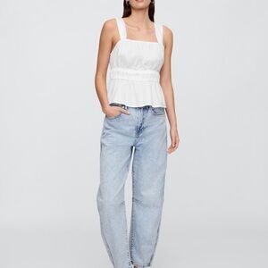 GAP Smocked Cropped Square Neck Tank NEW